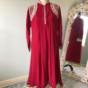 3 piece red/maroon Pakistani gown